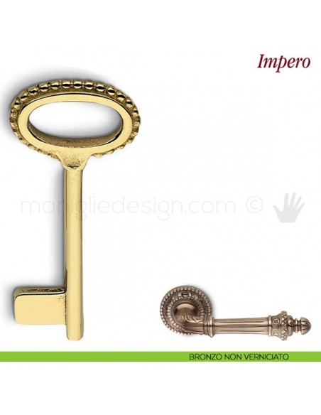 Chiave per porta interna Impero Antologhia bronzo non verniciato