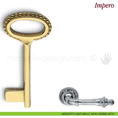 Chiave per porta interna Impero Antologhia argento naturale non verniciato