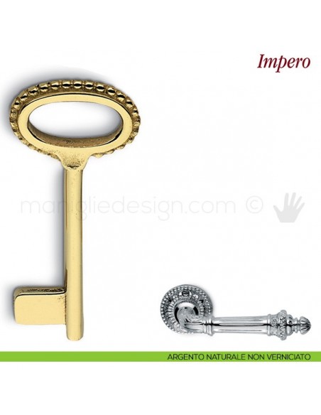 Chiave per porta interna Impero Antologhia argento naturale non verniciato