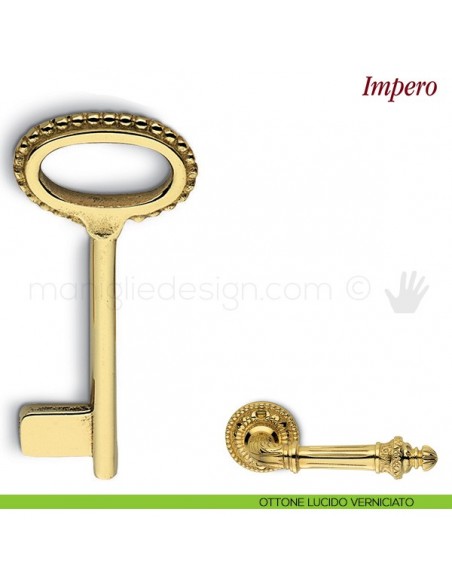 Chiave per porta interna Impero Antologhia ottone lucido verniciato