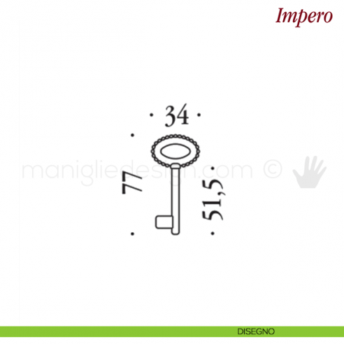 Chiave per porta interna Impero Antologhia disegno