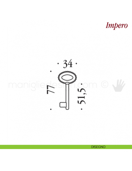 Chiave per porta interna Impero Antologhia disegno