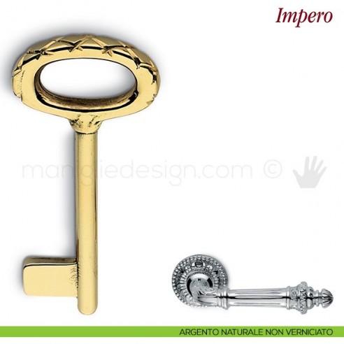 Chiave per porta interna Impero Antologhia argento naturale non verniciato