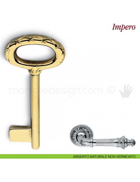 Chiave per porta interna Impero Antologhia argento naturale non verniciato