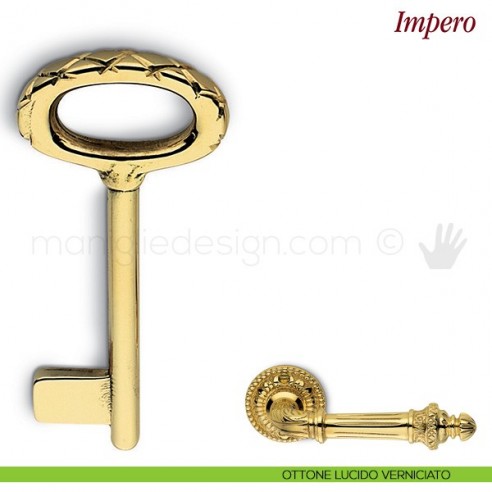 Chiave per porta interna Impero Antologhia ottone lucido verniciato