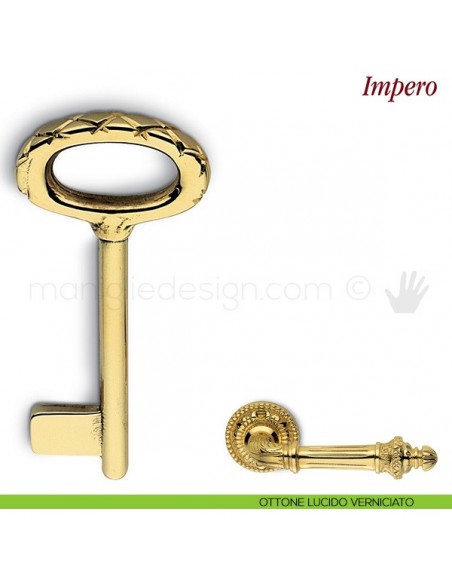 Chiave per porta interna Impero Antologhia ottone lucido verniciato