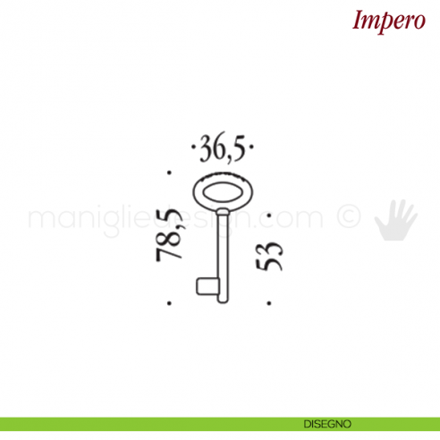 Chiave per porta interna Impero Antologhia disegno