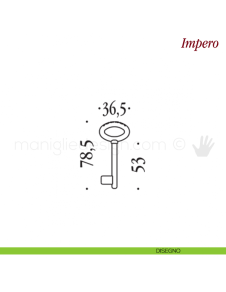 Chiave per porta interna Impero Antologhia disegno