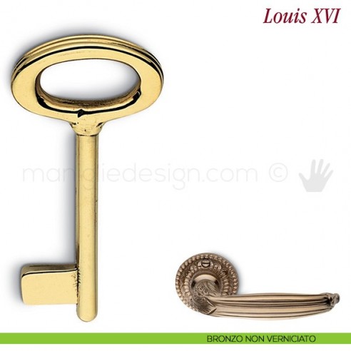 Chiave per porta interna Louis XVI Antologhia bronzo non verniciato