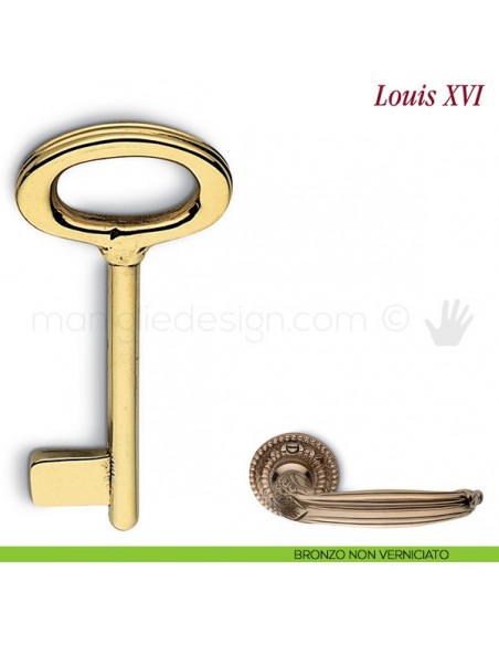 Chiave per porta interna Louis XVI Antologhia bronzo non verniciato