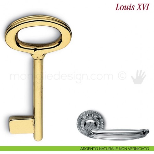 Chiave per porta interna Louis XVI Antologhia argento naturale non verniciato