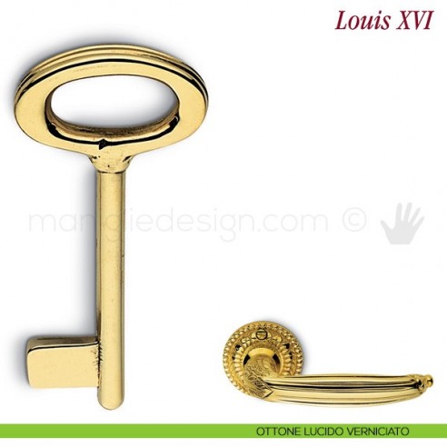 Chiave per porta interna Louis XVI Antologhia ottone lucido verniciato