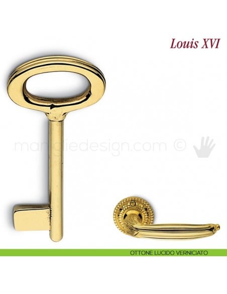 Chiave per porta interna Louis XVI Antologhia ottone lucido verniciato