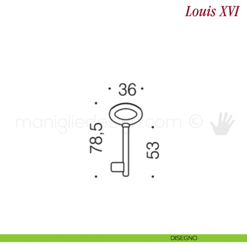Chiave per porta interna Louis XVI Antologhia disegno