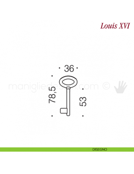Chiave per porta interna Louis XVI Antologhia disegno