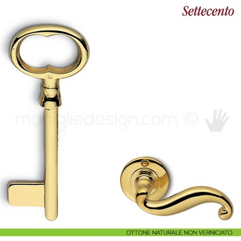Chiave per porta interna Settecento Antologhia ottone naturale non verniciato