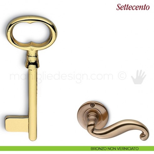 Chiave per porta interna Settecento Antologhia bronzo non verniciato
