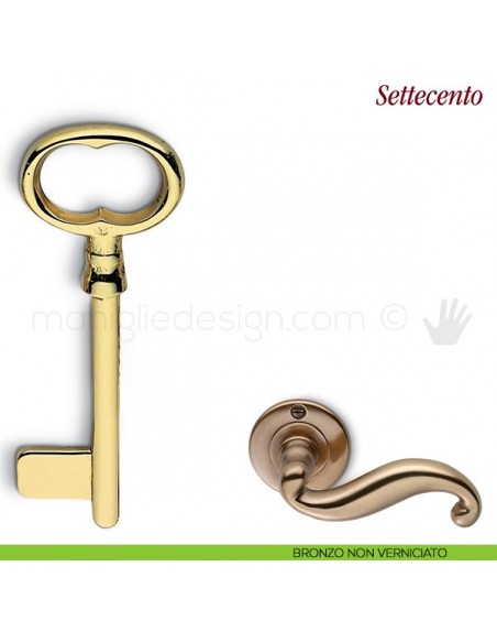 Chiave per porta interna Settecento Antologhia bronzo non verniciato