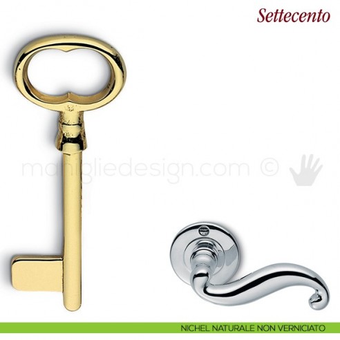 Chiave per porta interna Settecento Antologhia nichel naturale non verniciato