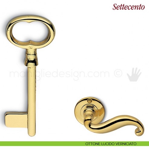 Chiave per porta interna Settecento Antologhia ottone lucido verniciato