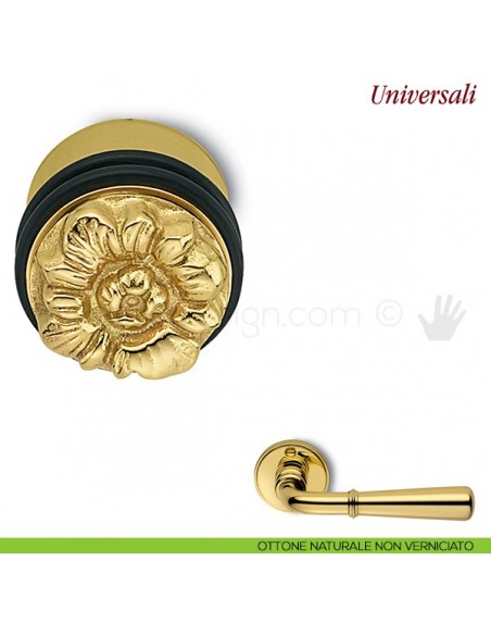 Fermaporta Universal Antologhia ottone naturale non verniciato