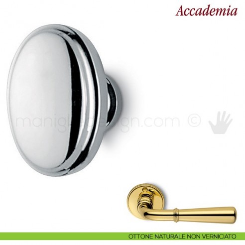 Pomello per mobile Accademia Antologhia ottone naturale non verniciato