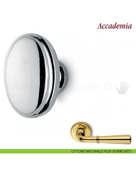 Pomello per mobile Accademia Antologhia ottone naturale non verniciato