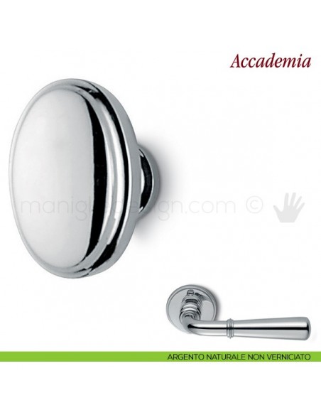 Pomello per mobile Accademia Antologhia argento naturale non verniciato