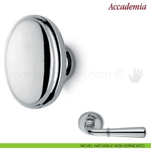 Pomello per mobile Accademia Antologhia nichel naturale non verniciato