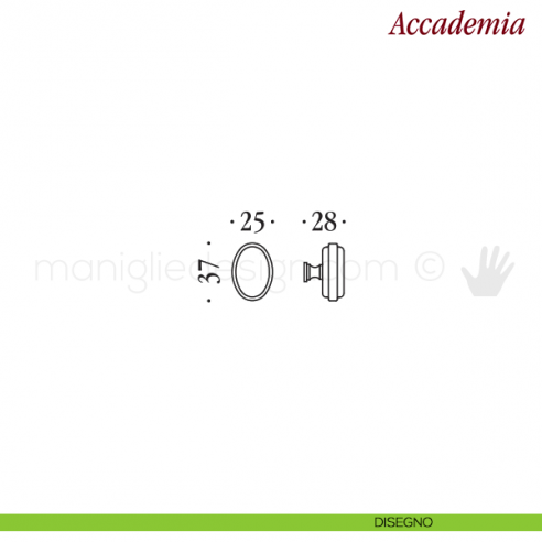 Pomello per mobile Accademia Antologhia disegno