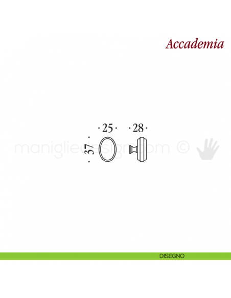 Pomello per mobile Accademia Antologhia disegno