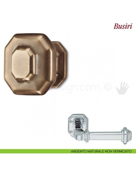 Pomello per mobile Busiri Antologhia argento naturale non verniciato