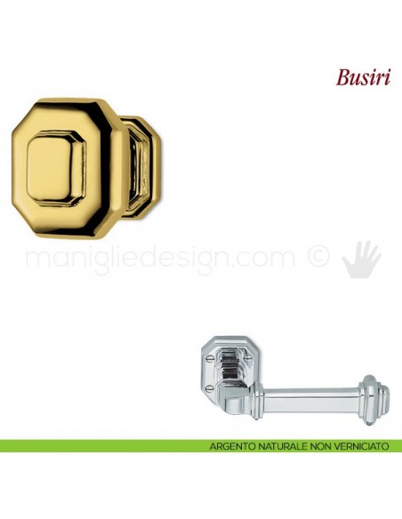 Pomello per mobile Busiri Antologhia argento naturale non verniciato