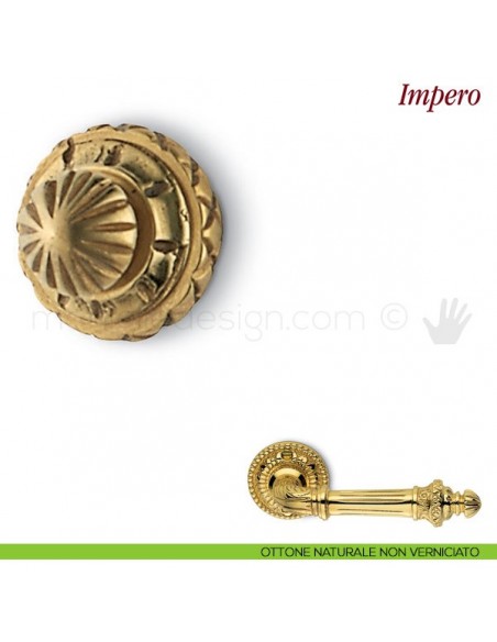 Pomello per mobile Impero Antologhia ottone naturale non verniciato