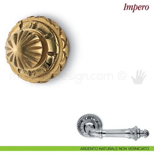 Pomello per mobile Impero Antologhia argento naturale non verniciato