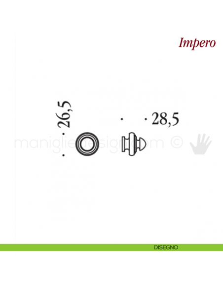Pomello per mobile Impero Antologhia disegno