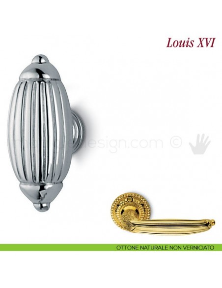 Pomello per mobile Louis XVI Antologhia ottone naturale non verniciato
