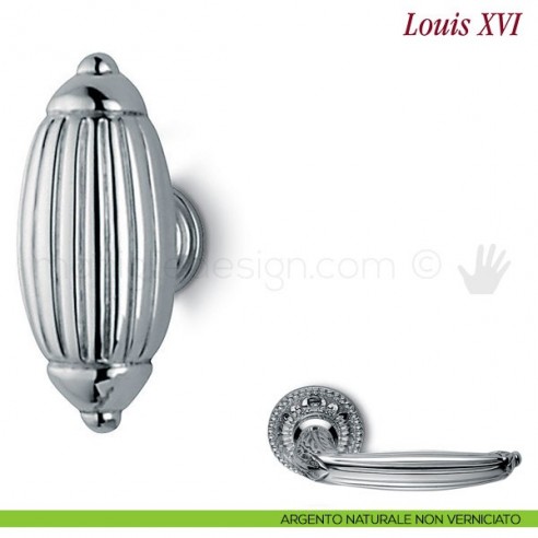 Pomello per mobile Louis XVI Antologhia argento naturale non verniciato