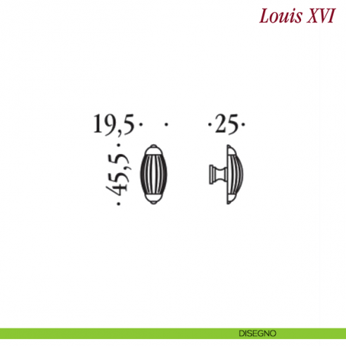 Pomello per mobile Louis XVI Antologhia disegno
