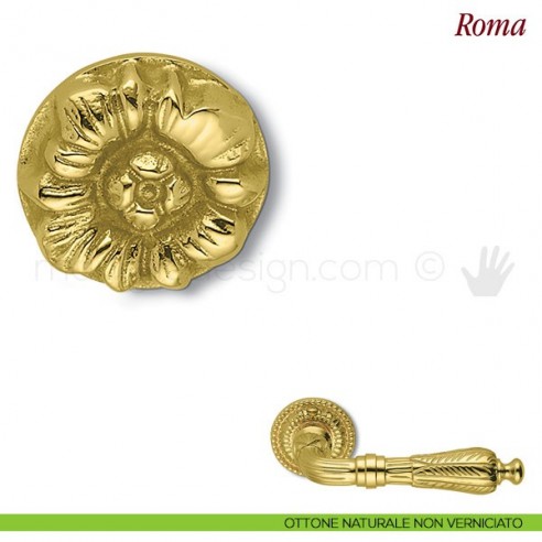 Pomello per mobile Roma Antologhia ottone naturale non verniciato