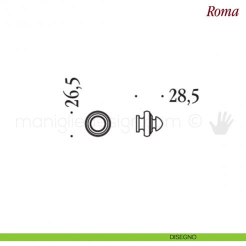 Pomello per mobile Roma Antologhia disegno