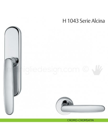 Maniglia per finestra cremonese H 1043 Alcina Valli & Valli cromo-cromsatin