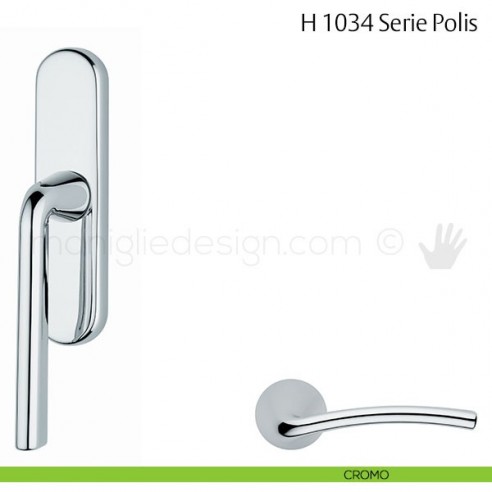Maniglia per finestra cremonese H 1034 Polis Valli & Valli cromo