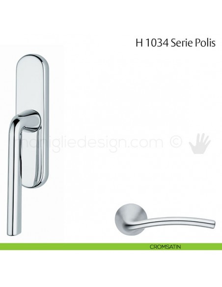 Maniglia per finestra cremonese H 1034 Polis Valli & Valli cromsatin