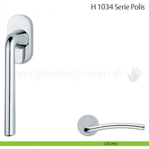 Maniglia per finestra martellina DK H 1034 Polis Valli & Valli cromo
