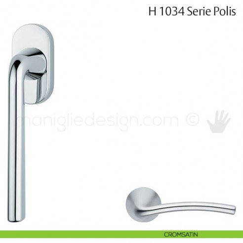 Maniglia per finestra martellina DK H 1034 Polis Valli & Valli cromsatin