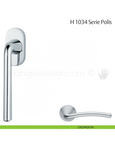Maniglia per finestra martellina DK H 1034 Polis Valli & Valli cromsatin