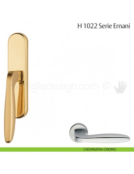 Maniglia per finestra cremonese H 1022 Ernani Valli & Valli cromsatin-cromo
