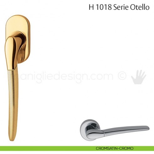 Maniglia per finestra martellina DK H 1018 Otello Valli & Valli cromsatin-cromo