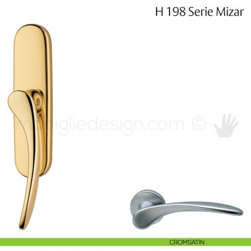 Maniglia per finestra cremonese H 198 Mizar Valli & Valli cromsatin